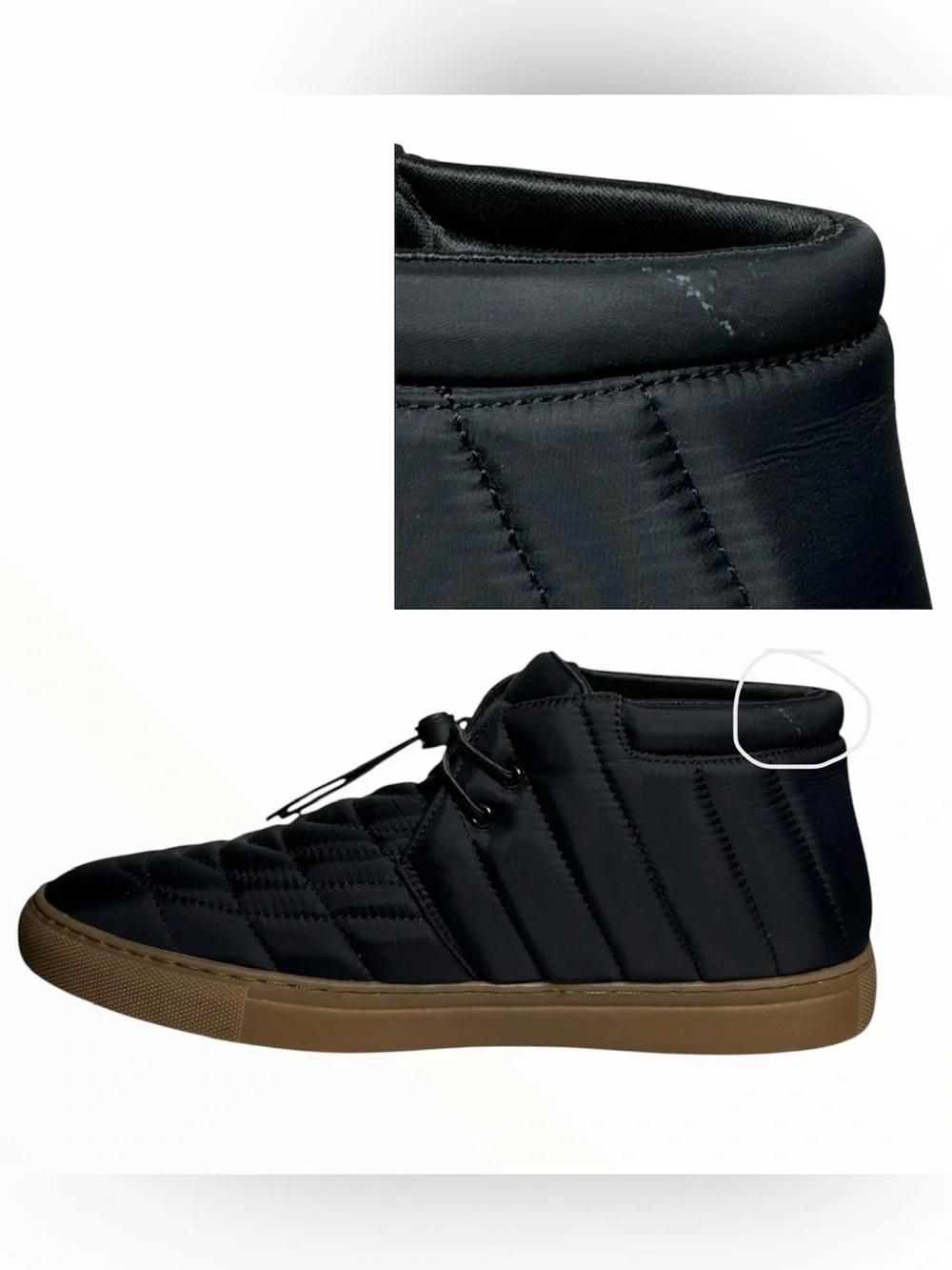 Alfani Tucker Men’s Quilted Chukka Boots Black Gum Sole Memory Foam 11.5M